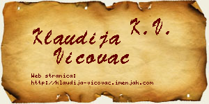 Klaudija Vićovac vizit kartica